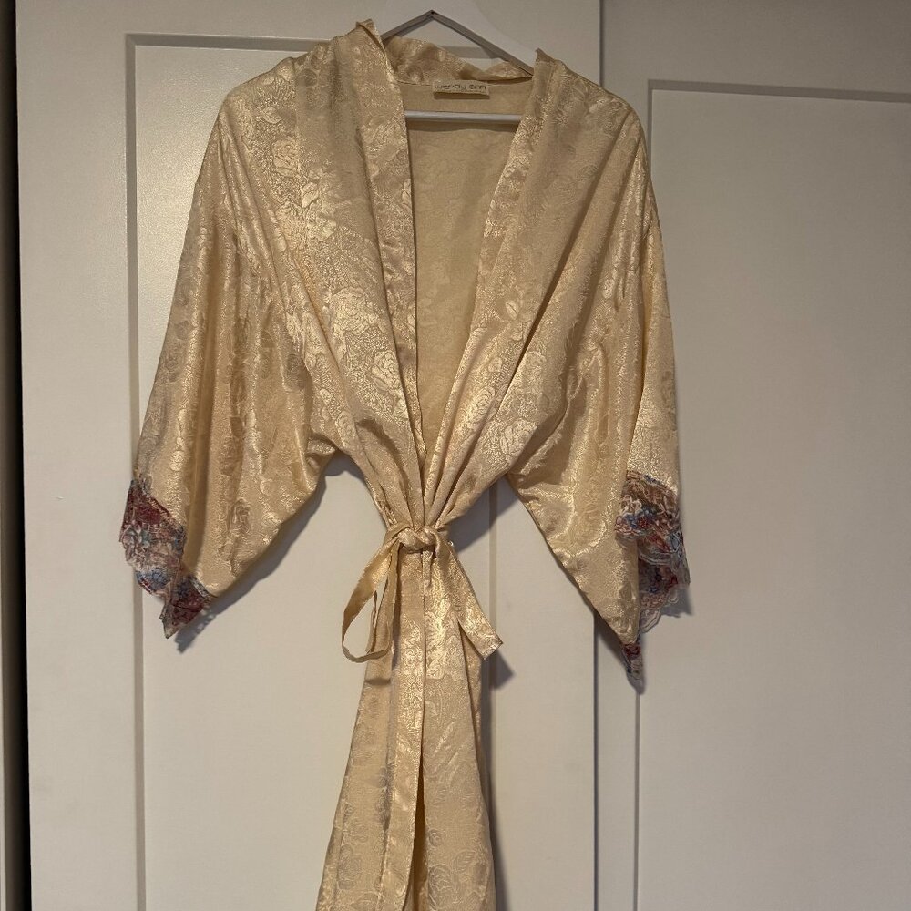 Vintage Champagne Satin Robe